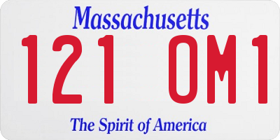 MA license plate 121OM1