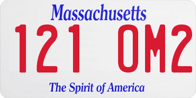MA license plate 121OM2