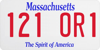 MA license plate 121OR1