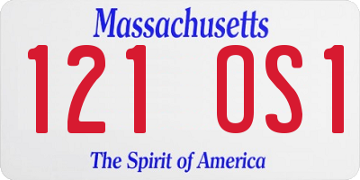 MA license plate 121OS1