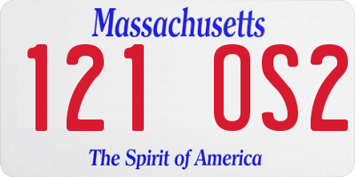 MA license plate 121OS2