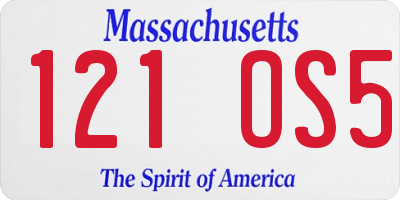 MA license plate 121OS5