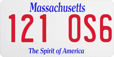 MA license plate 121OS6