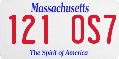 MA license plate 121OS7
