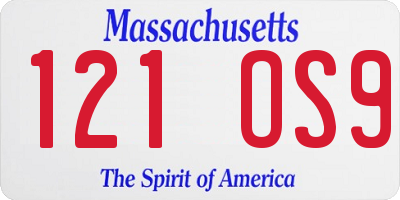 MA license plate 121OS9