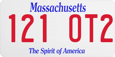 MA license plate 121OT2