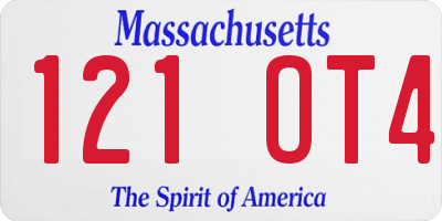 MA license plate 121OT4