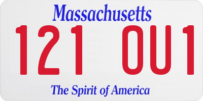 MA license plate 121OU1
