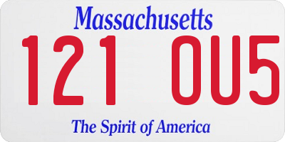 MA license plate 121OU5