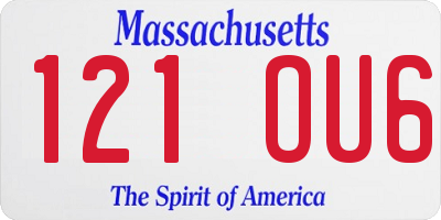 MA license plate 121OU6