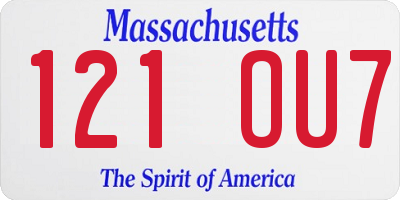 MA license plate 121OU7