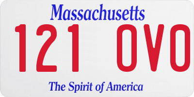 MA license plate 121OV0