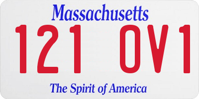 MA license plate 121OV1