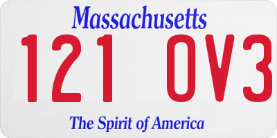 MA license plate 121OV3