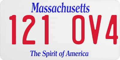 MA license plate 121OV4