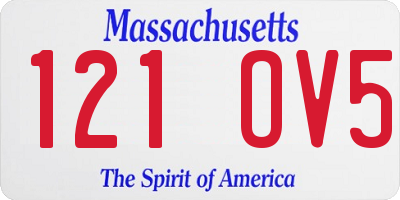 MA license plate 121OV5