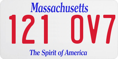 MA license plate 121OV7