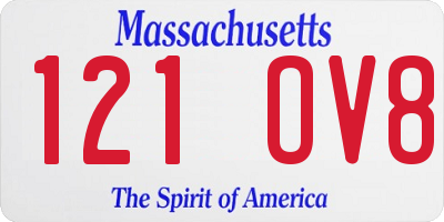 MA license plate 121OV8