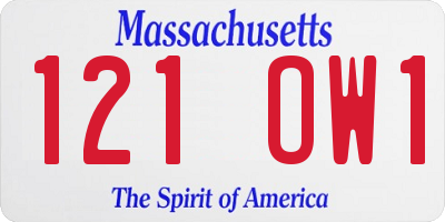MA license plate 121OW1