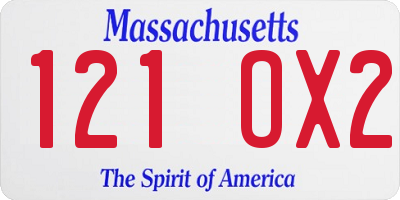MA license plate 121OX2