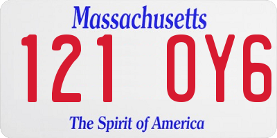 MA license plate 121OY6