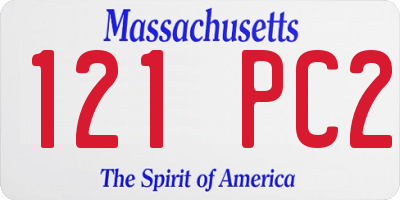 MA license plate 121PC2