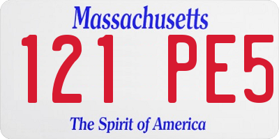 MA license plate 121PE5