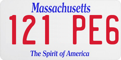 MA license plate 121PE6