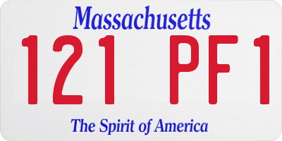 MA license plate 121PF1