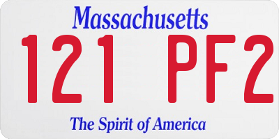 MA license plate 121PF2