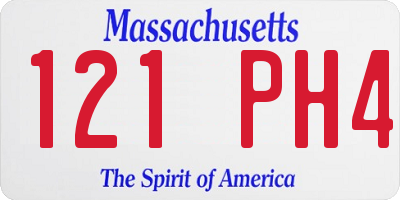 MA license plate 121PH4