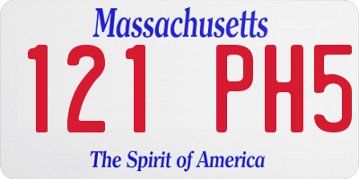 MA license plate 121PH5