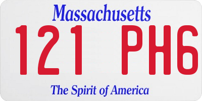 MA license plate 121PH6