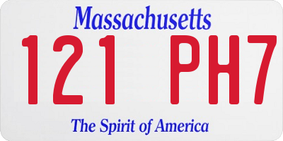 MA license plate 121PH7