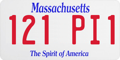 MA license plate 121PI1
