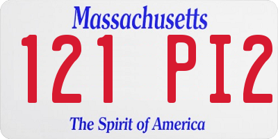 MA license plate 121PI2