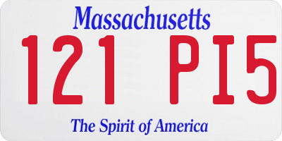 MA license plate 121PI5