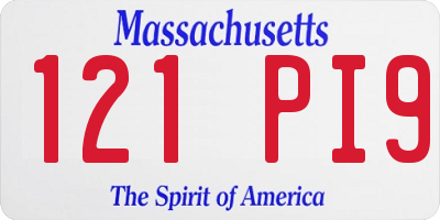 MA license plate 121PI9