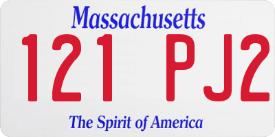 MA license plate 121PJ2