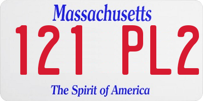 MA license plate 121PL2