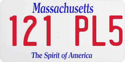 MA license plate 121PL5