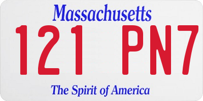 MA license plate 121PN7