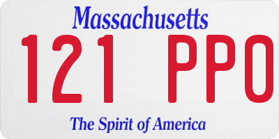 MA license plate 121PP0