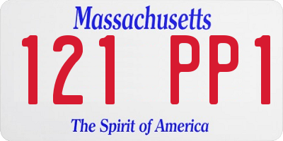 MA license plate 121PP1