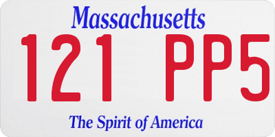 MA license plate 121PP5