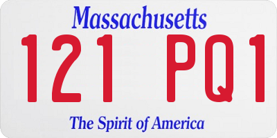 MA license plate 121PQ1