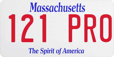 MA license plate 121PR0