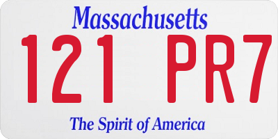 MA license plate 121PR7
