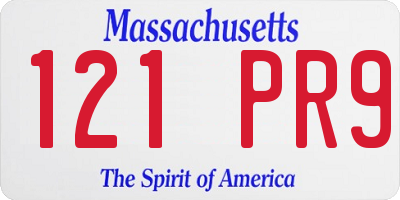 MA license plate 121PR9
