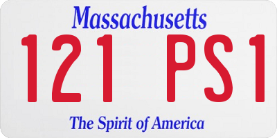 MA license plate 121PS1